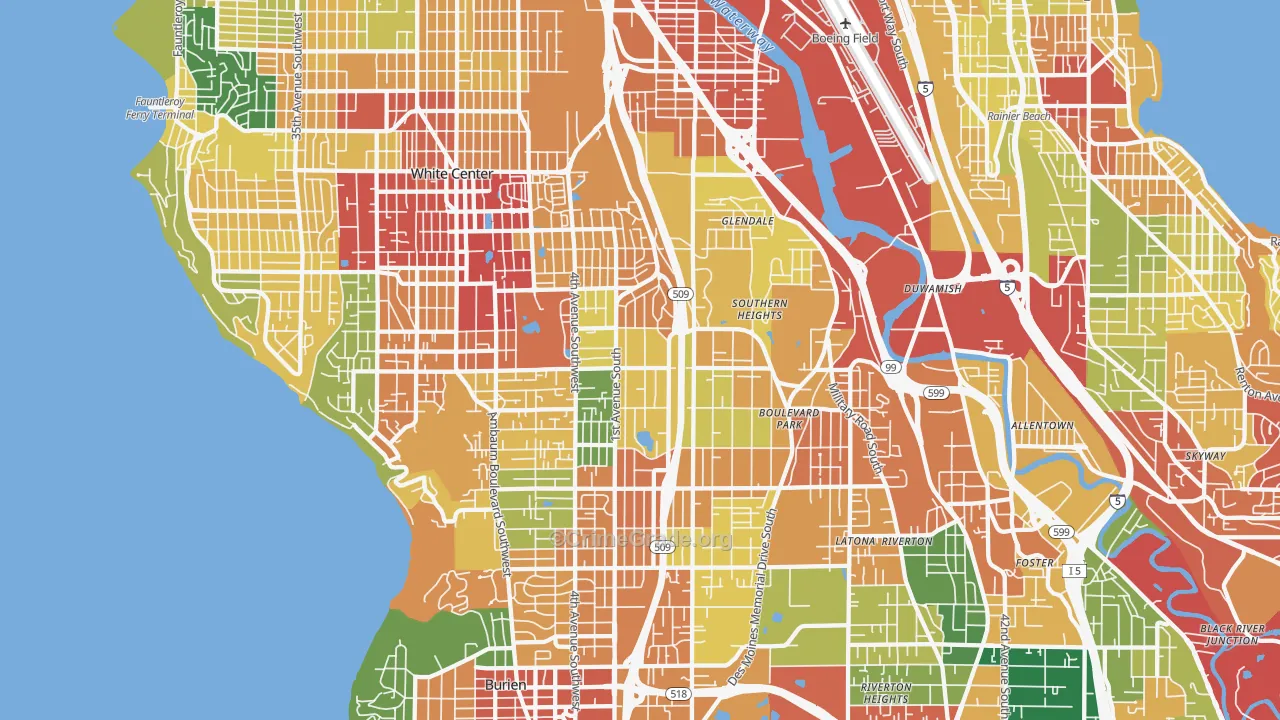 Highline, Seattle, WA Map of Vandalism Rates