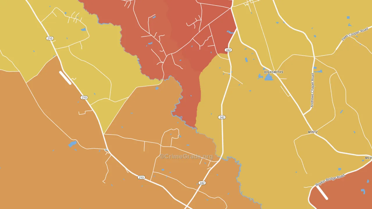 Highsmiths, NC Map of Vandalism Rates
