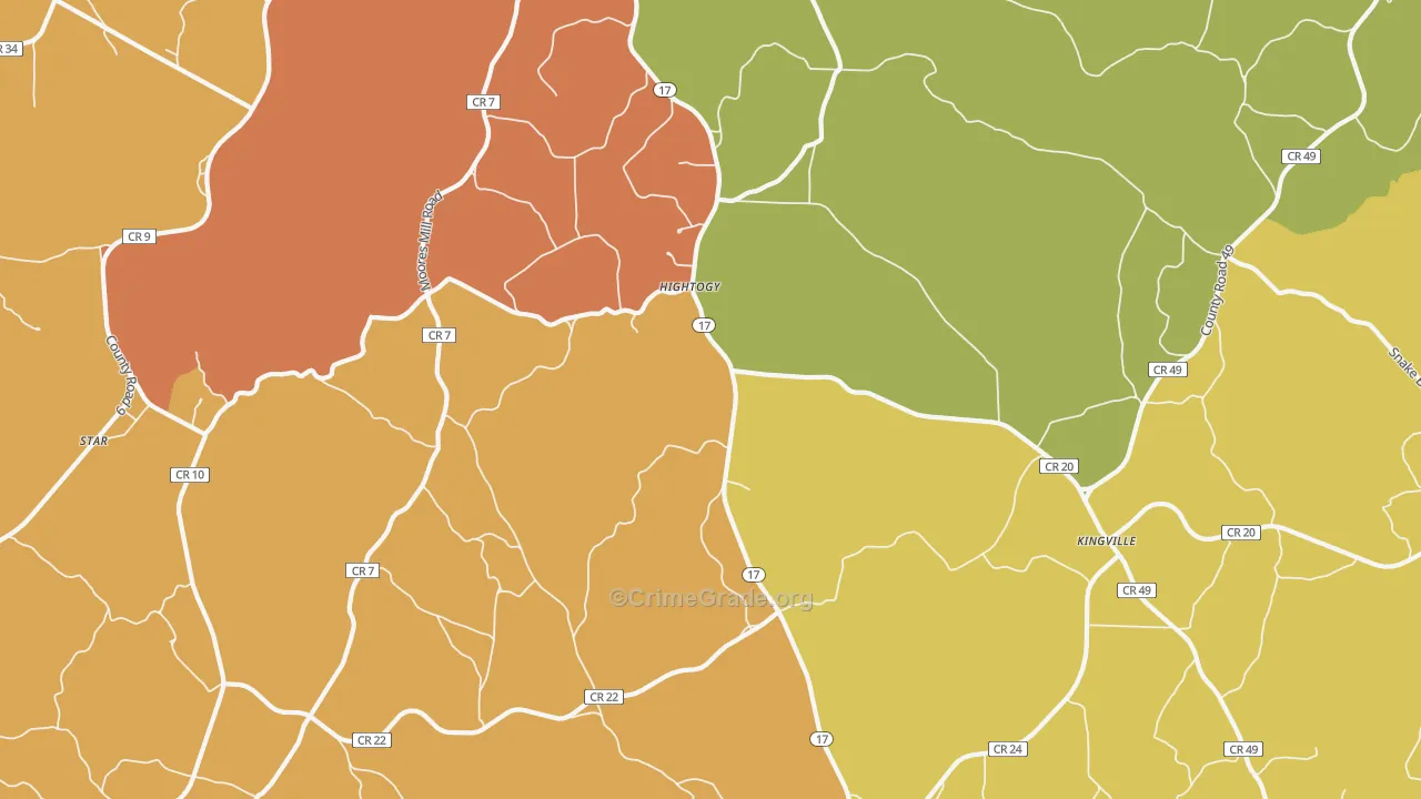 Hightogy, AL Map of Vandalism Rates