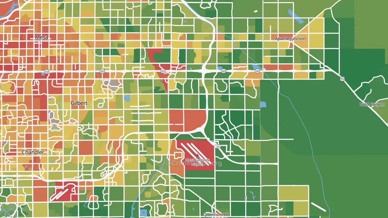 Higley, AZ Map of Vandalism Rates