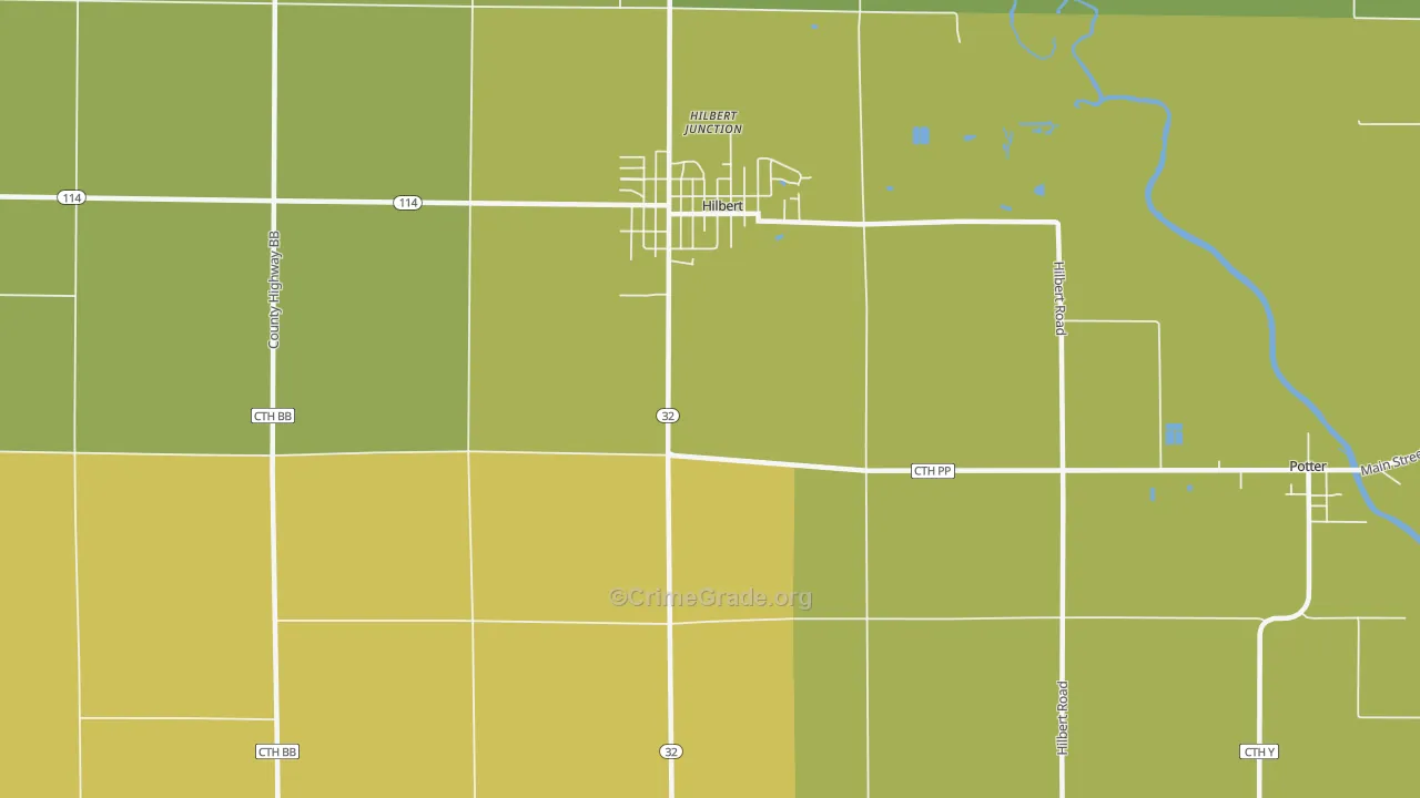Hilbert Junction, WI Map of Vandalism Rates