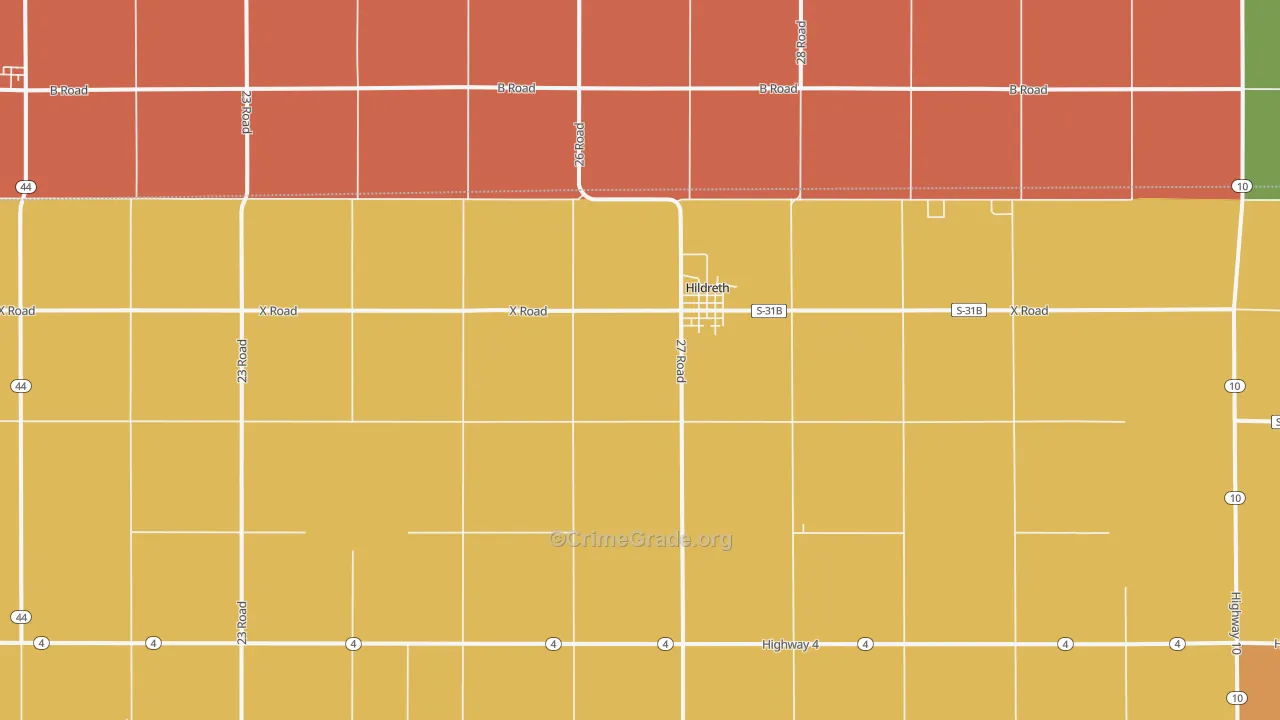 Hildreth, NE Map of Vandalism Rates