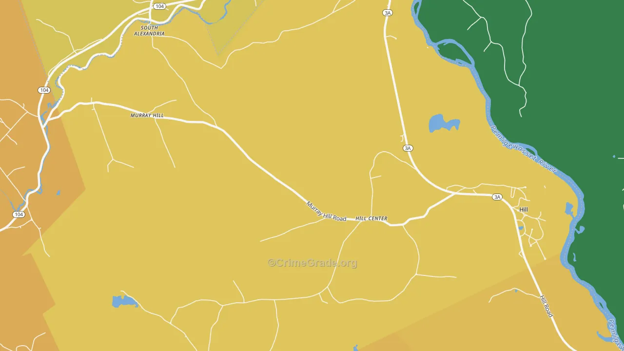 Hill Center, NH Map of Vandalism Rates