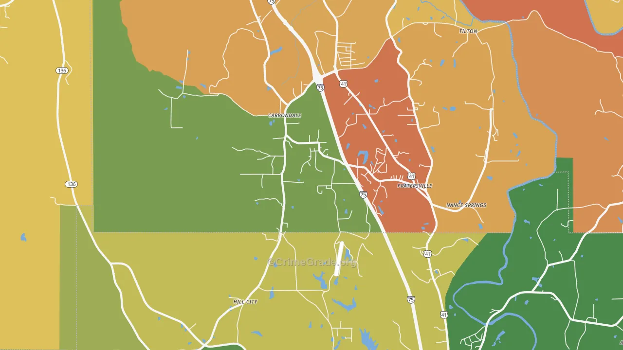 Hill City, GA Map of Vandalism Rates