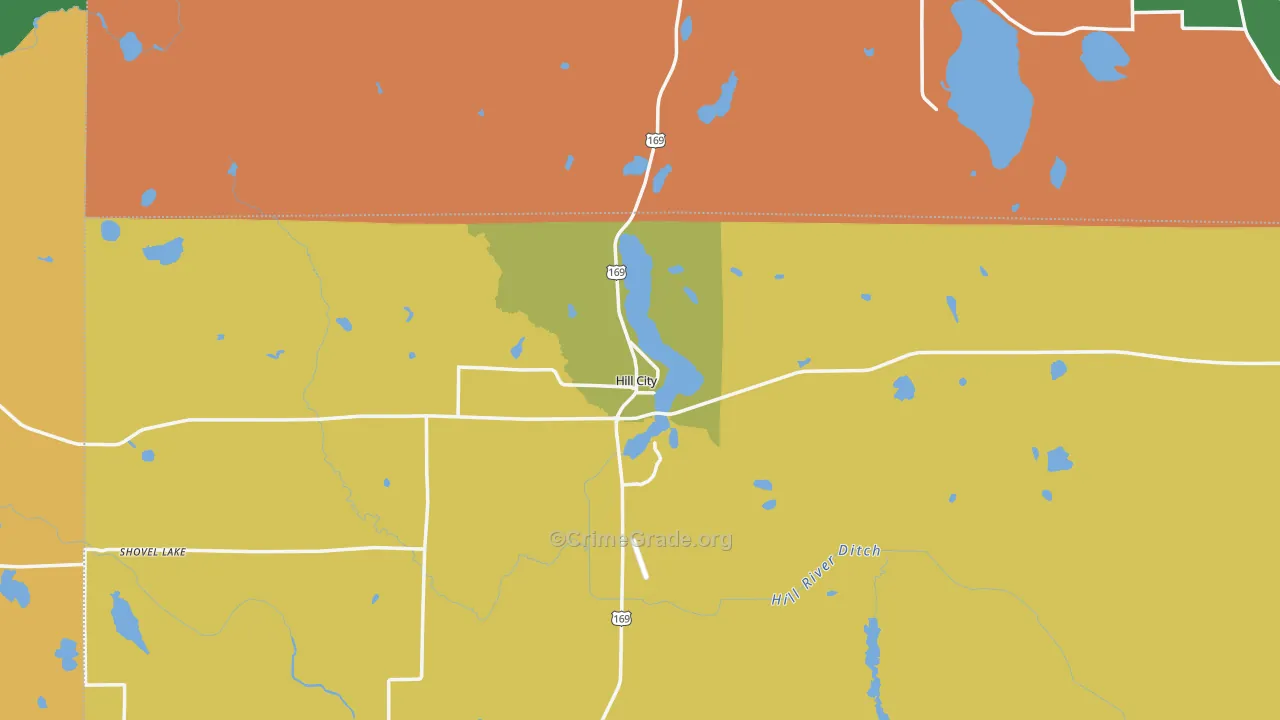 Hill City, MN Map of Vandalism Rates