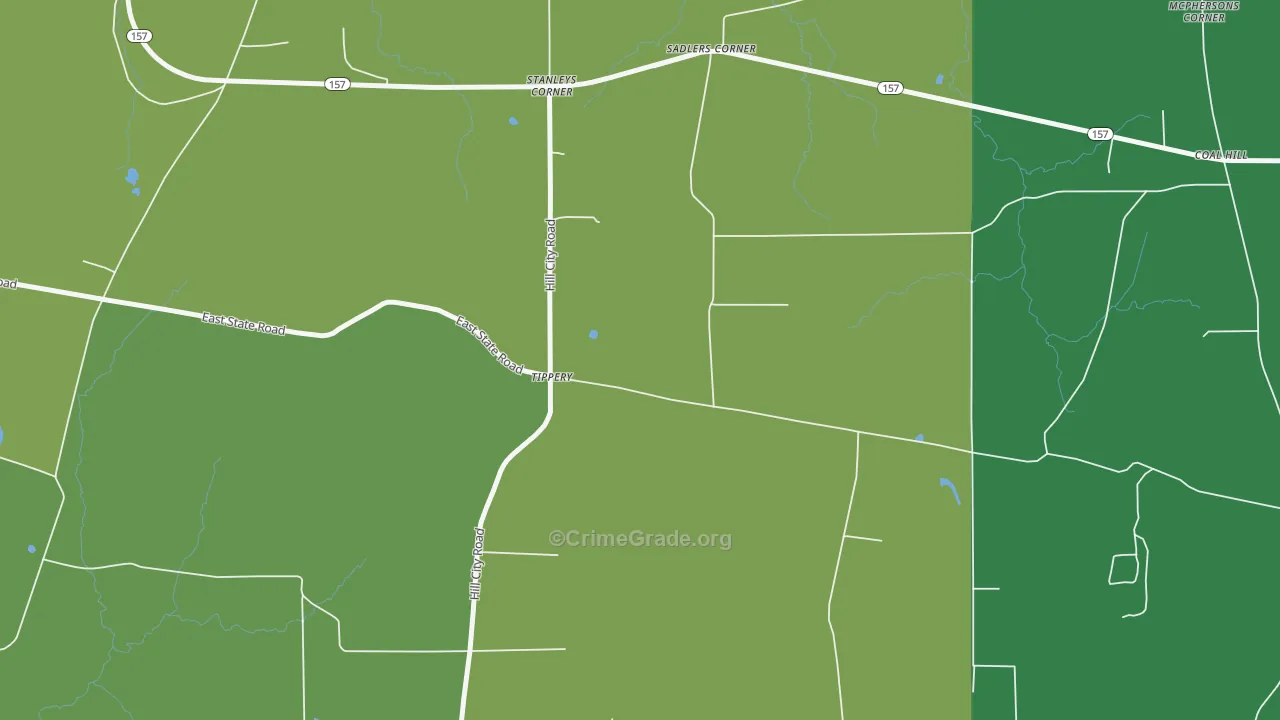 Hill City, PA Map of Vandalism Rates