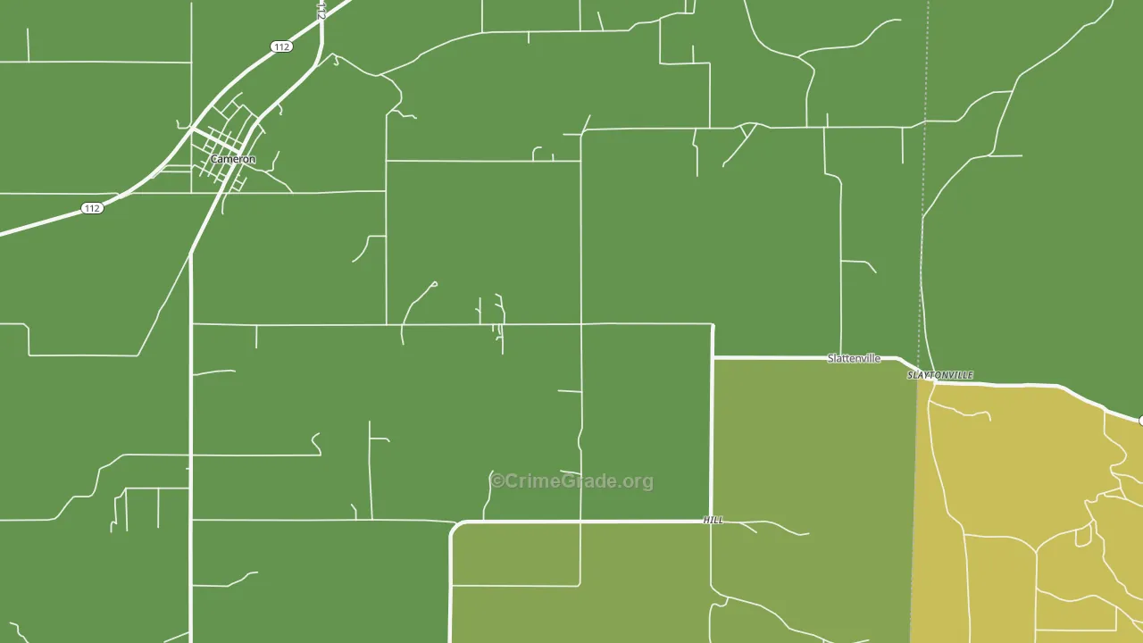 Hill, OK Map of Vandalism Rates