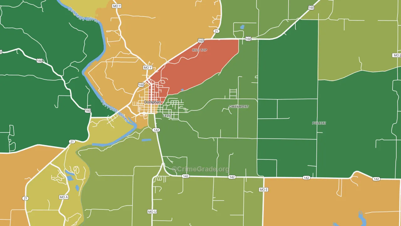 Hill Top, MO Map of Vandalism Rates