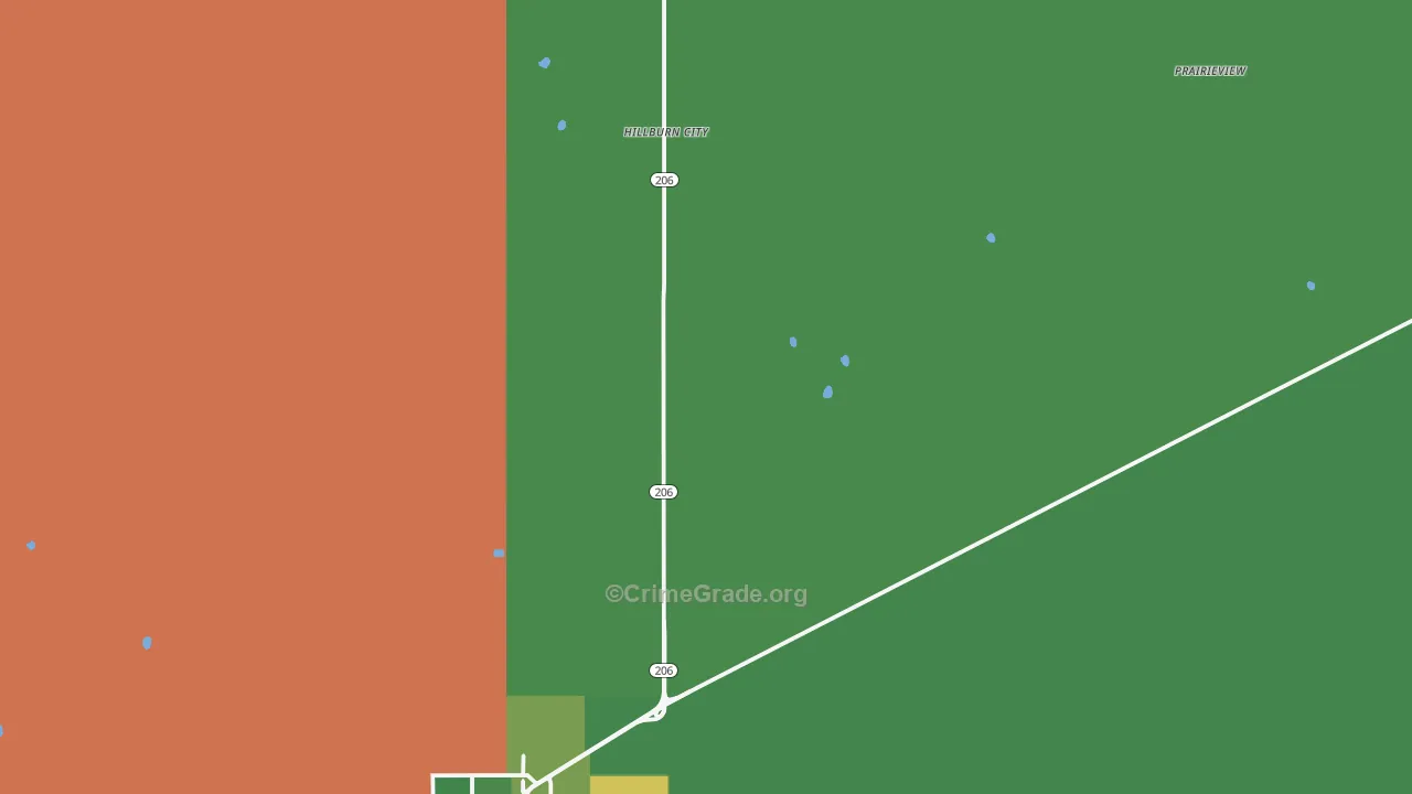 Hillburn City, NM Map of Vandalism Rates