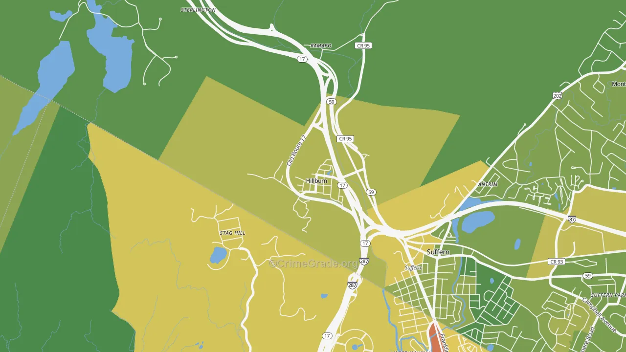 Hillburn, NY Map of Vandalism Rates