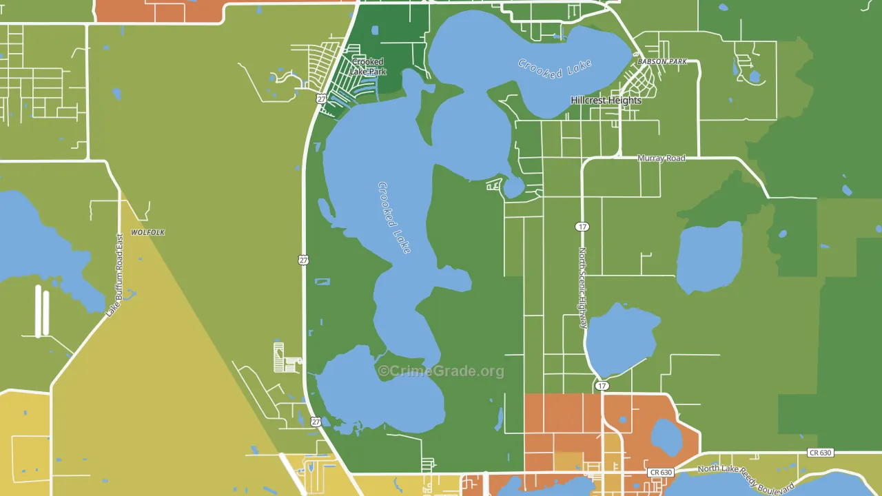 Hillcrest Heights, FL Map of Vandalism Rates