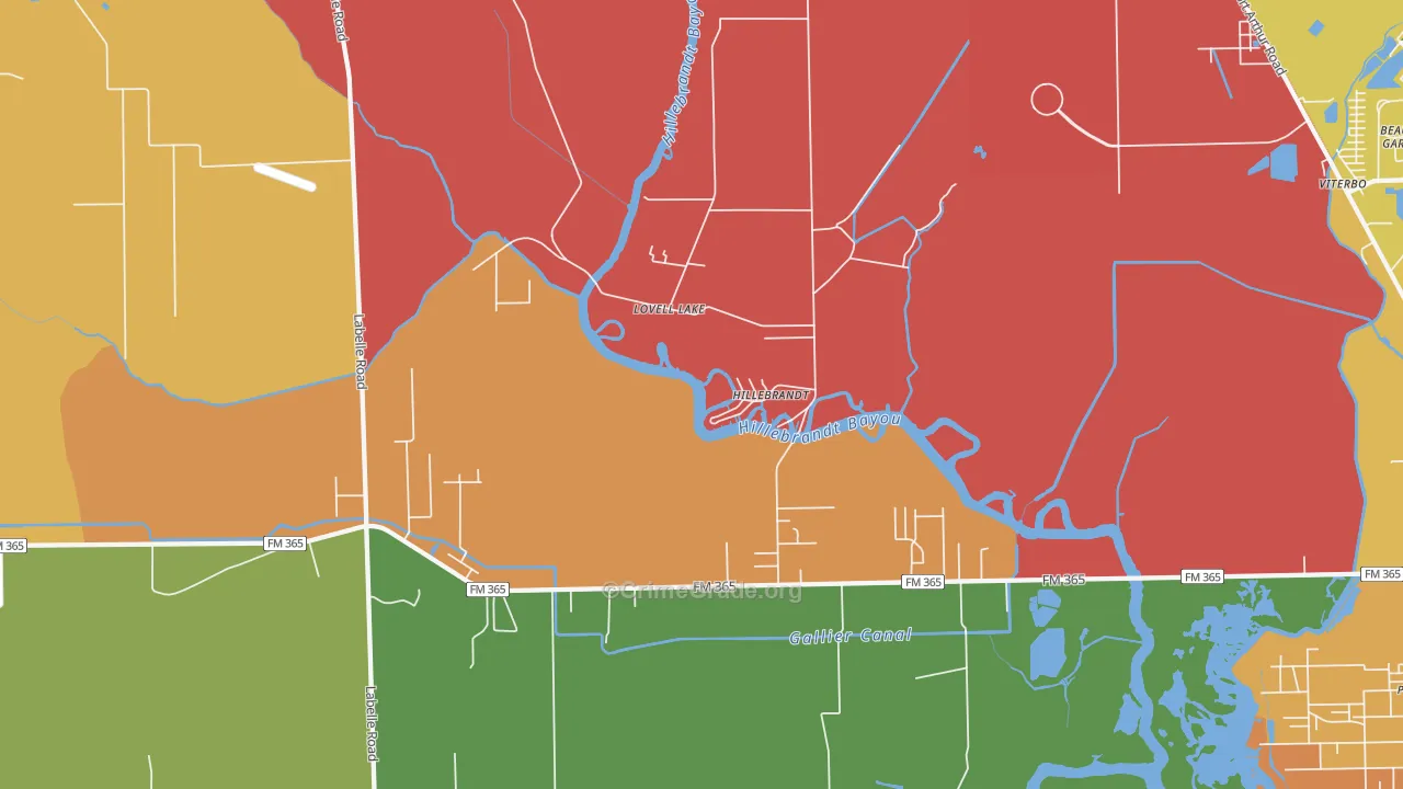 Hillebrandt, TX Map of Vandalism Rates