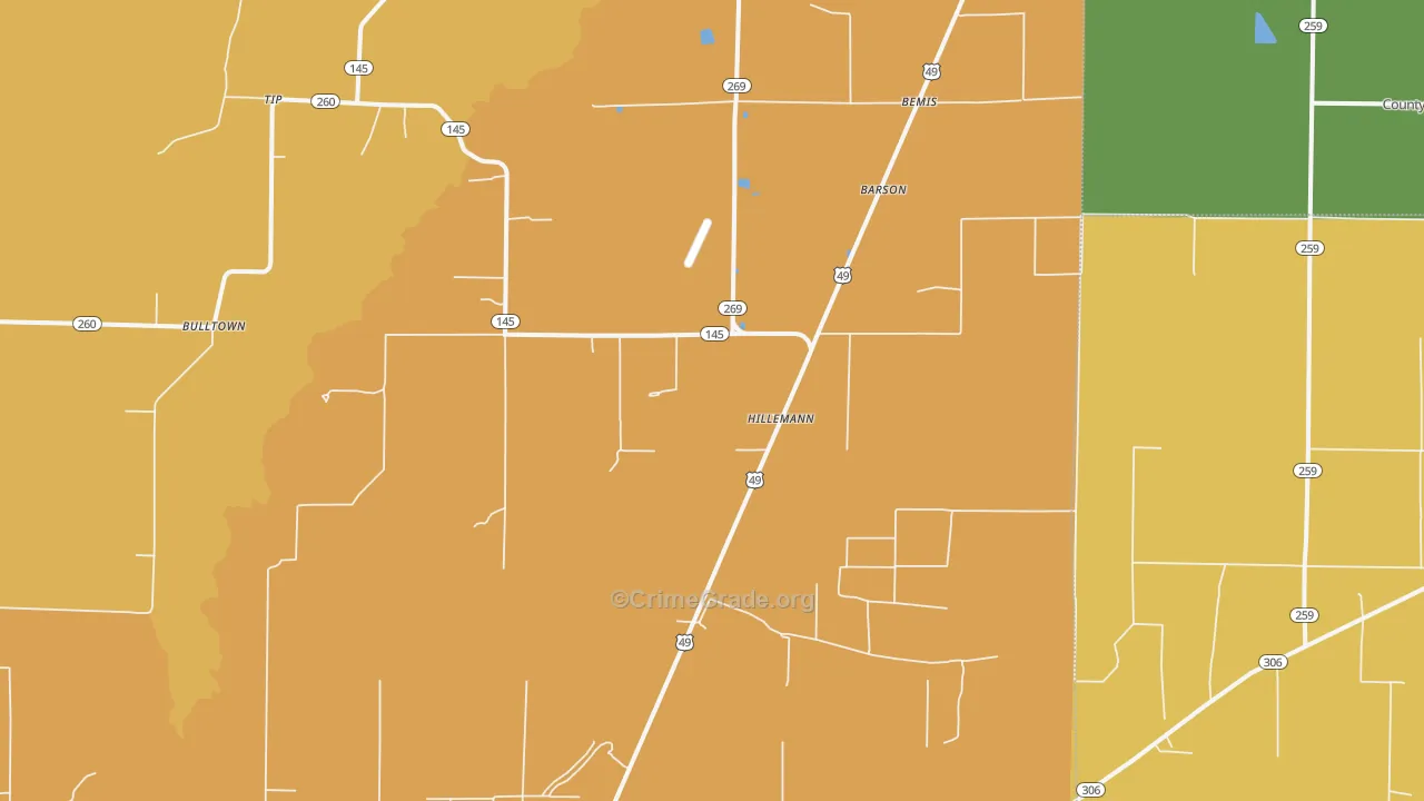 Hillemann, AR Map of Vandalism Rates