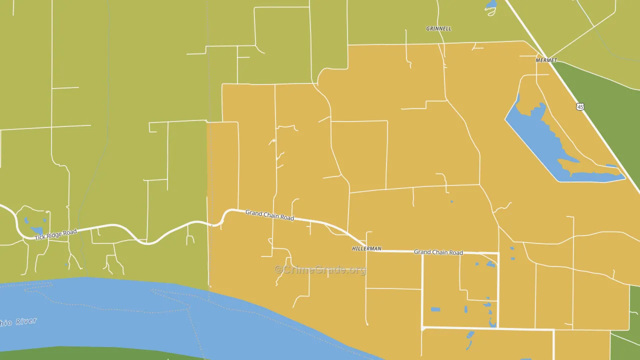 Hillerman, IL Map of Vandalism Rates
