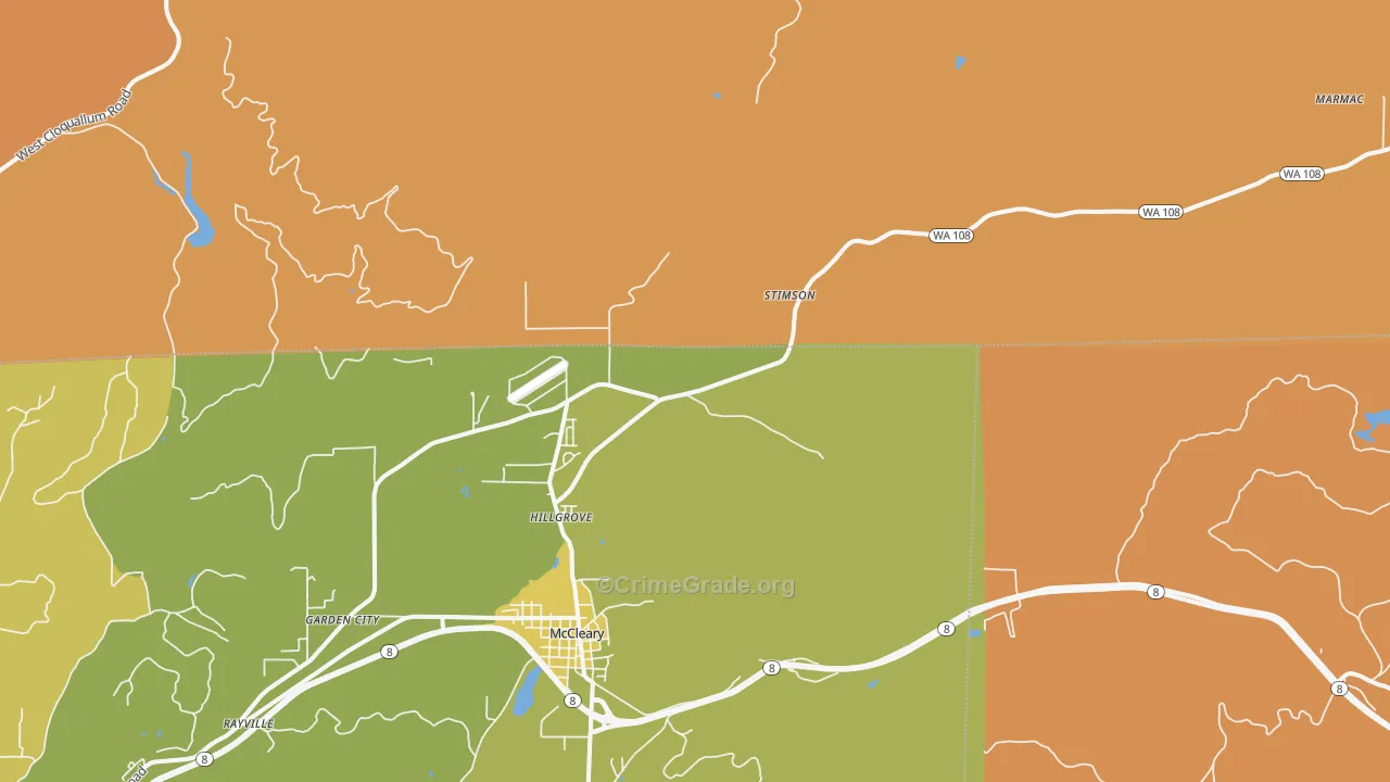 Hillgrove, WA Map of Vandalism Rates