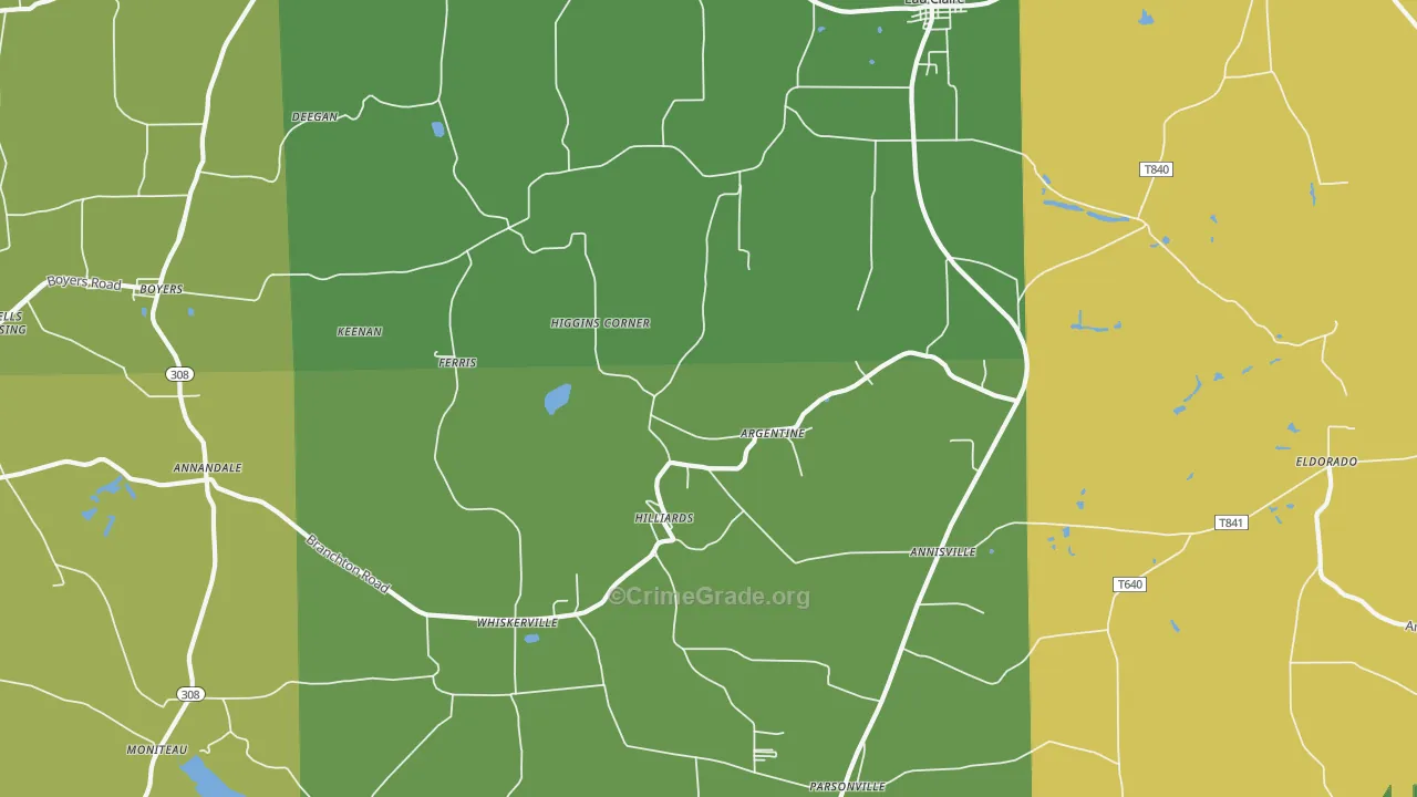 Hilliards, PA Map of Vandalism Rates
