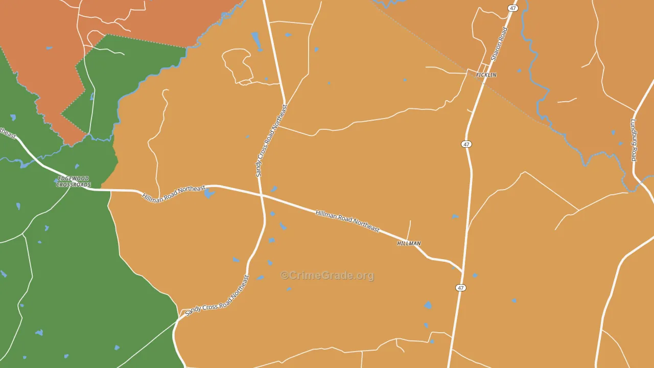 Hillman, GA Map of Vandalism Rates