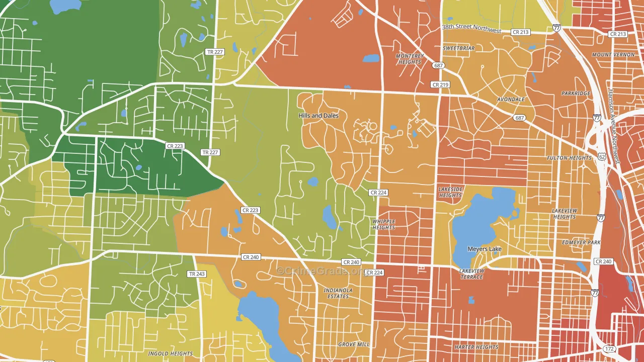 Hills and Dales, OH Map of Vandalism Rates