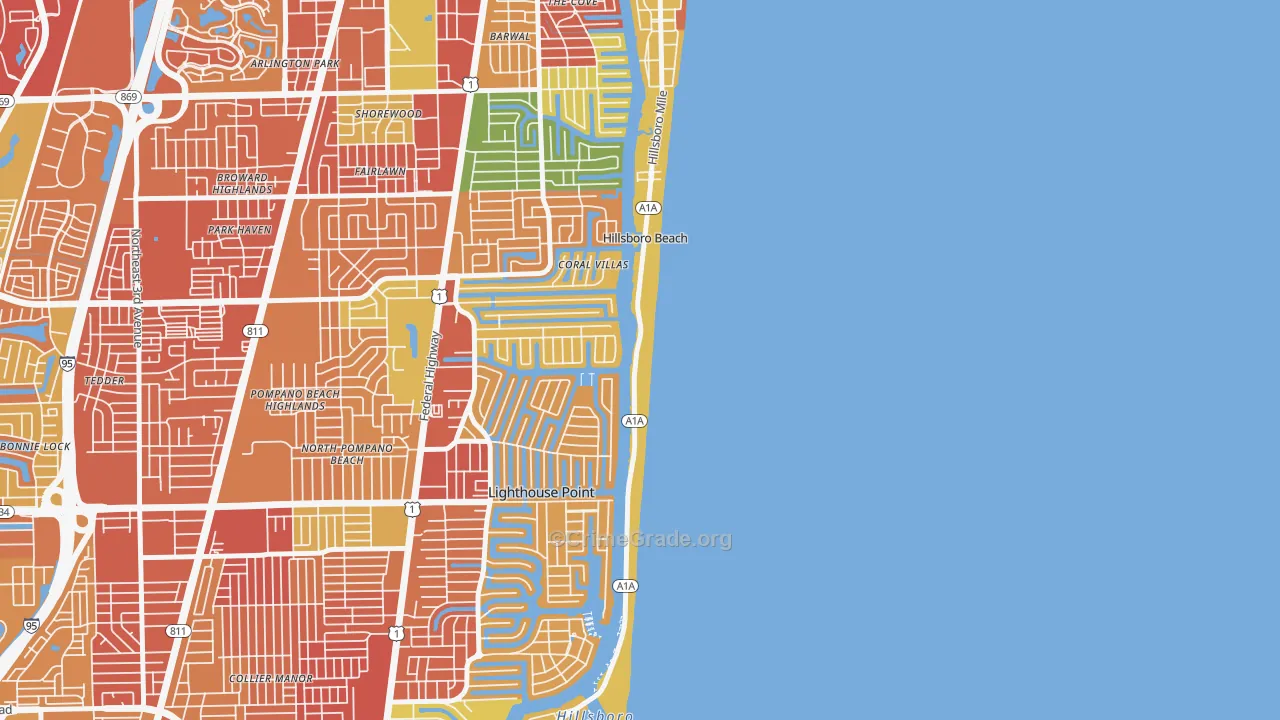 Hillsboro Beach, FL Map of Vandalism Rates