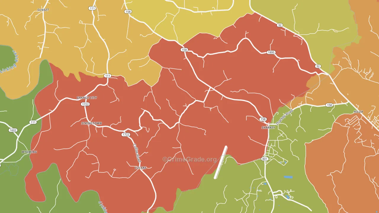 Hillsboro, KY Map of Vandalism Rates
