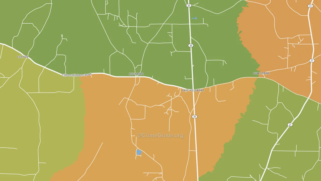 Hillsboro, MS Map of Vandalism Rates