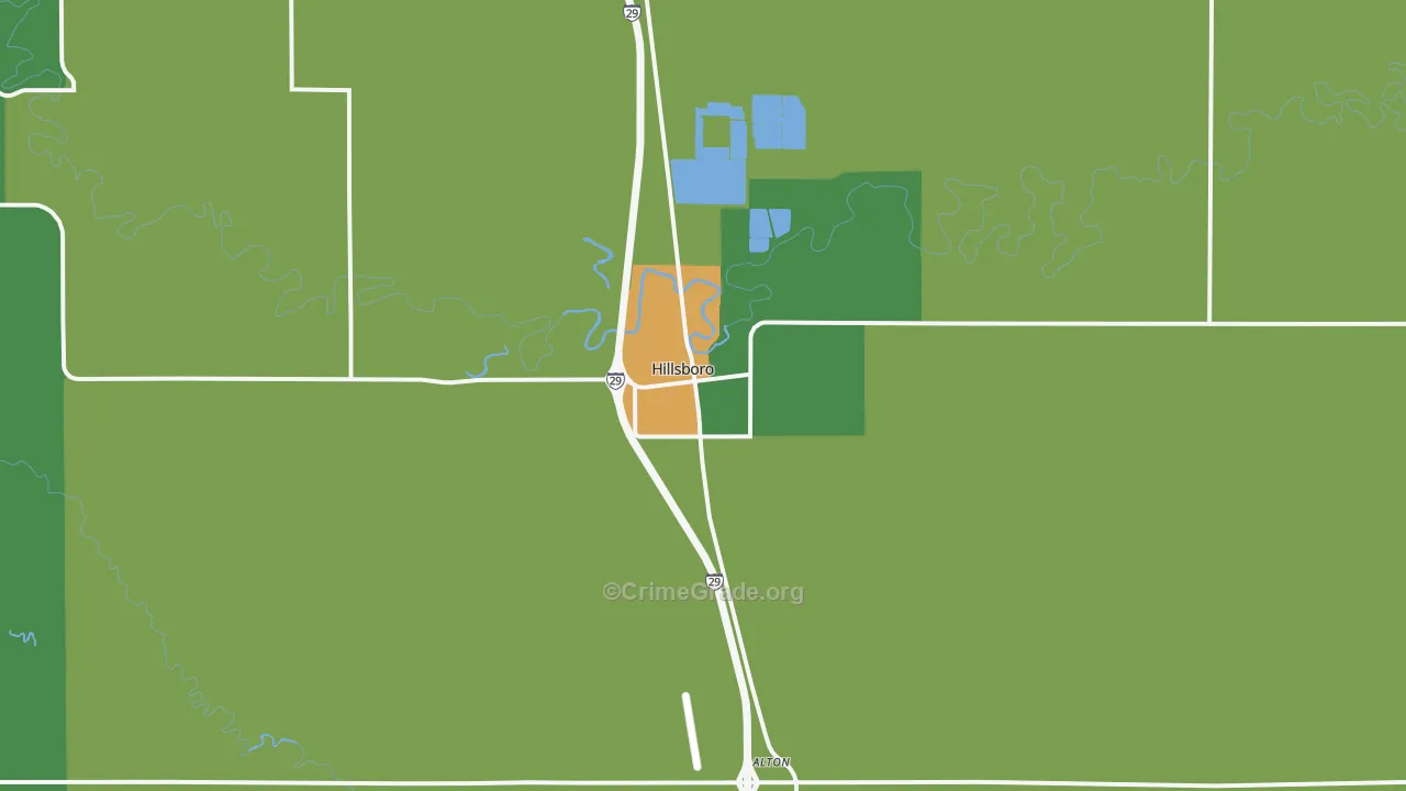 Hillsboro, ND Map of Vandalism Rates