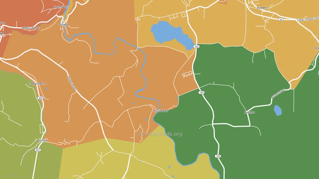 Hillsboro, PA Map of Vandalism Rates