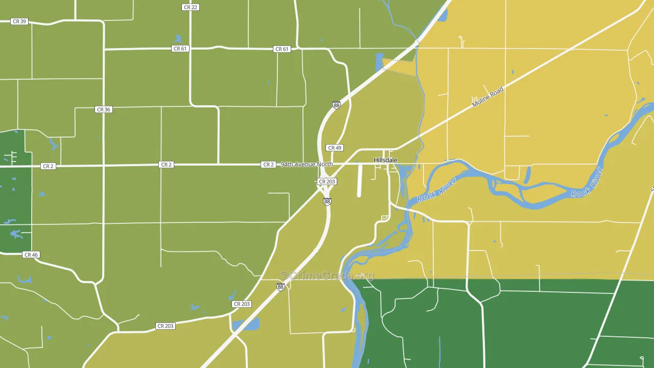 Hillsdale, IL Map of Vandalism Rates
