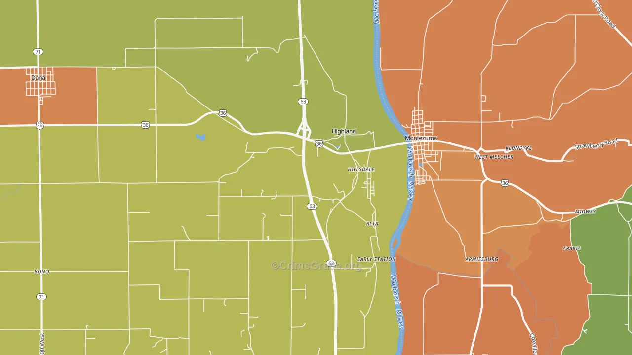 Hillsdale, IN Map of Vandalism Rates