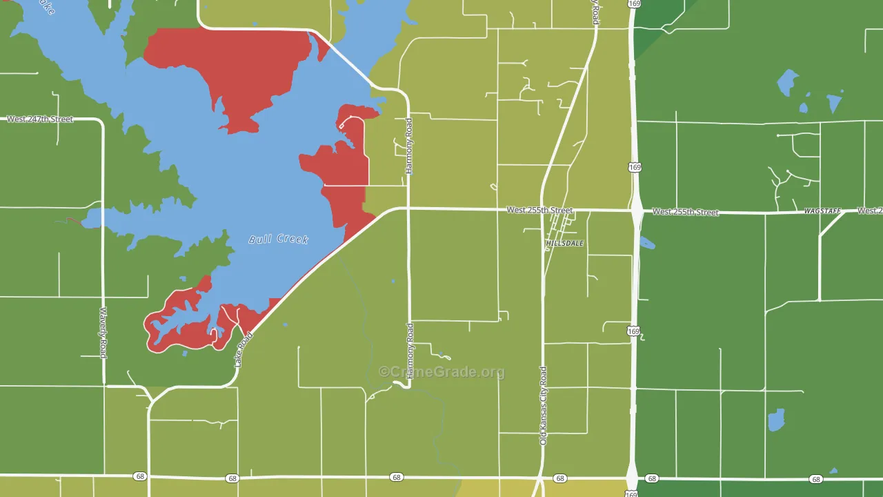 Hillsdale, KS Map of Vandalism Rates