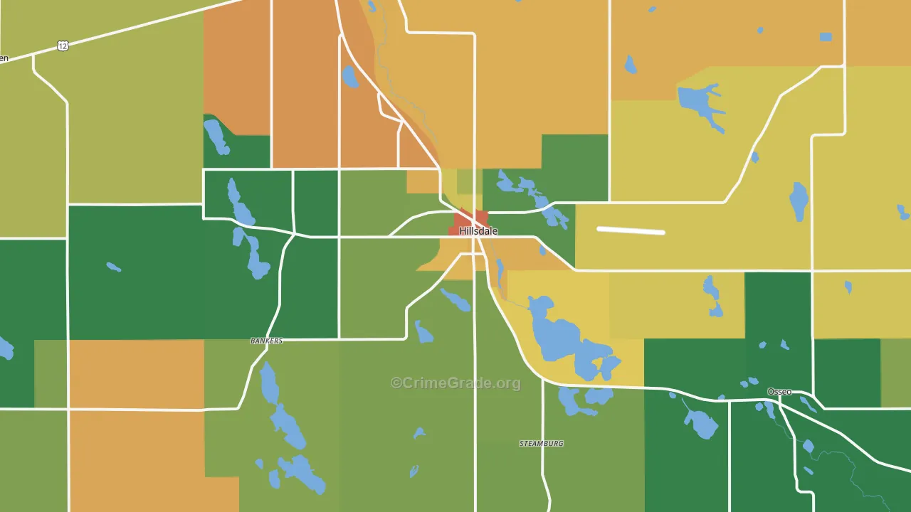 Hillsdale, MI Map of Vandalism Rates