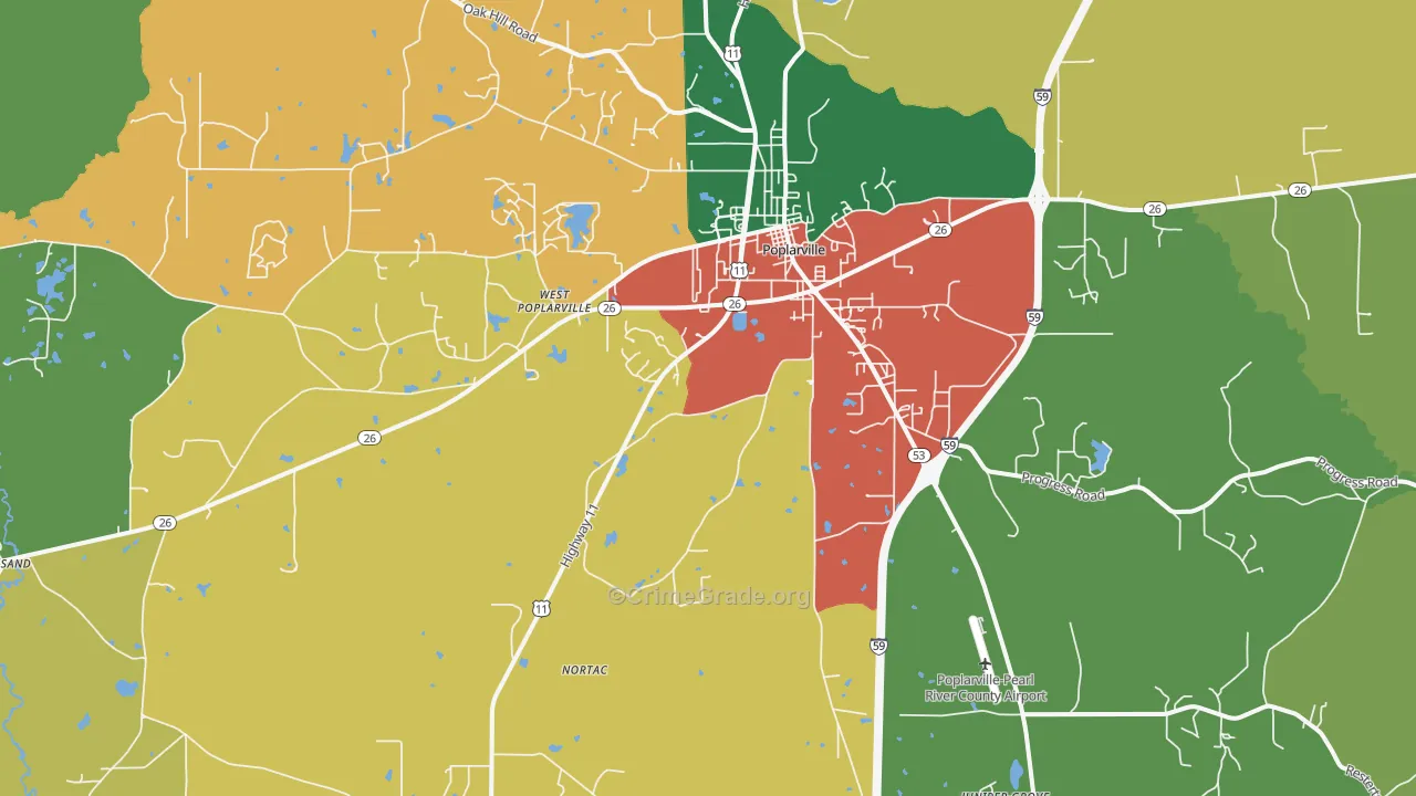 Hillsdale, MS Map of Vandalism Rates