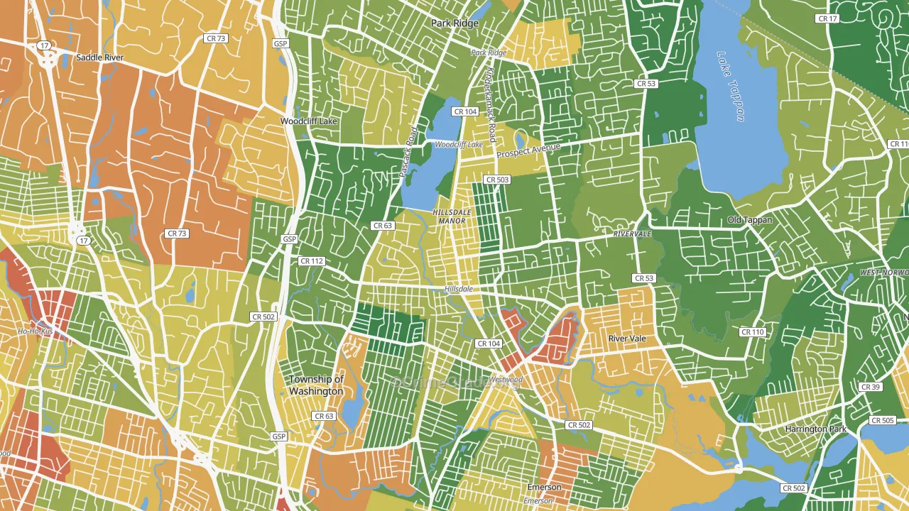 Hillsdale, NJ Map of Vandalism Rates