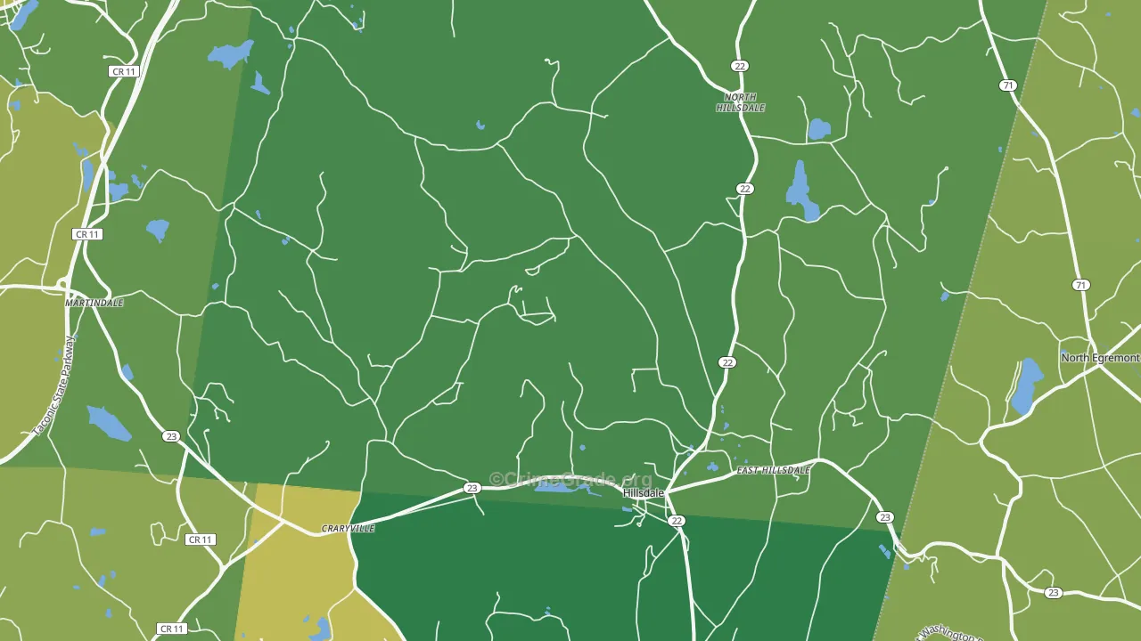 Hillsdale, NY Map of Vandalism Rates