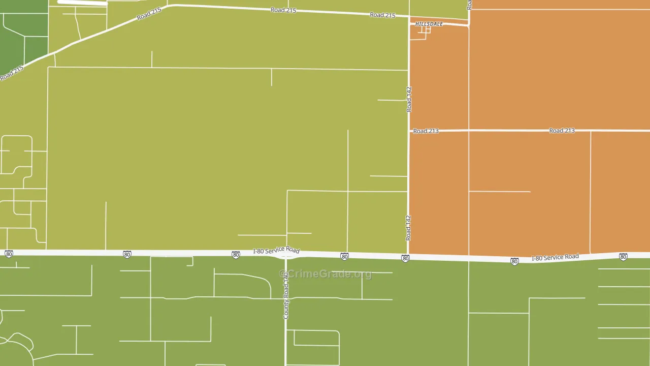 Hillsdale, WY Map of Vandalism Rates