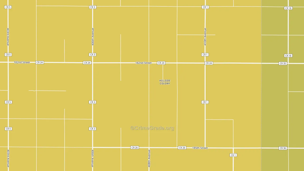 Hillside Colony, SD Map of Vandalism Rates