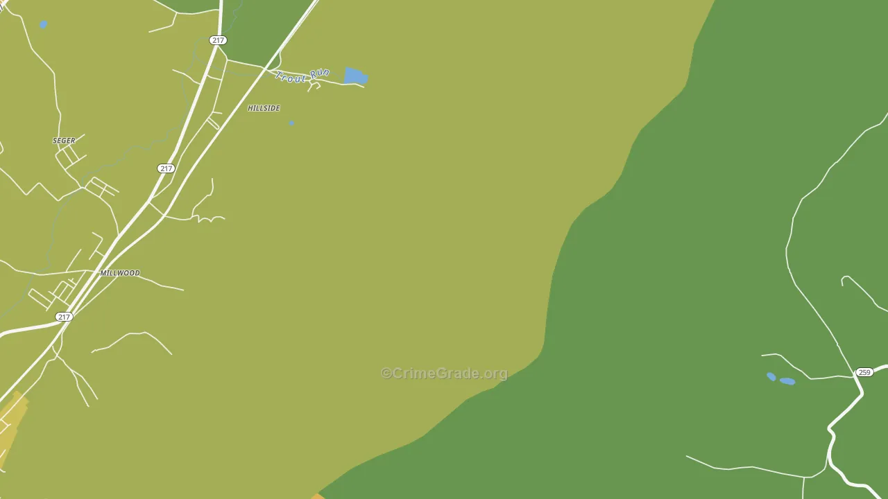 Hillside, PA Map of Vandalism Rates