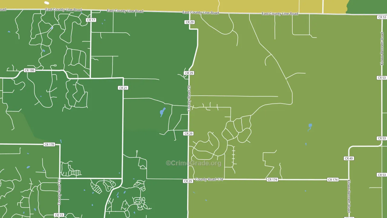 Hilltop, CO Map of Vandalism Rates