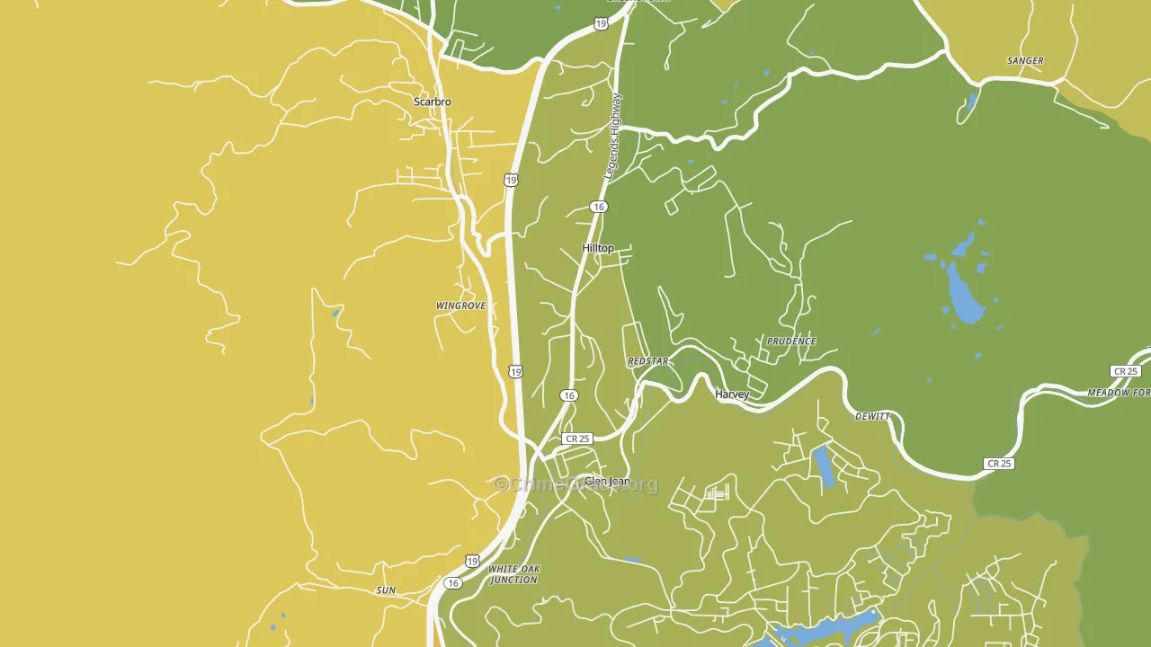 Hilltop, WV Map of Vandalism Rates