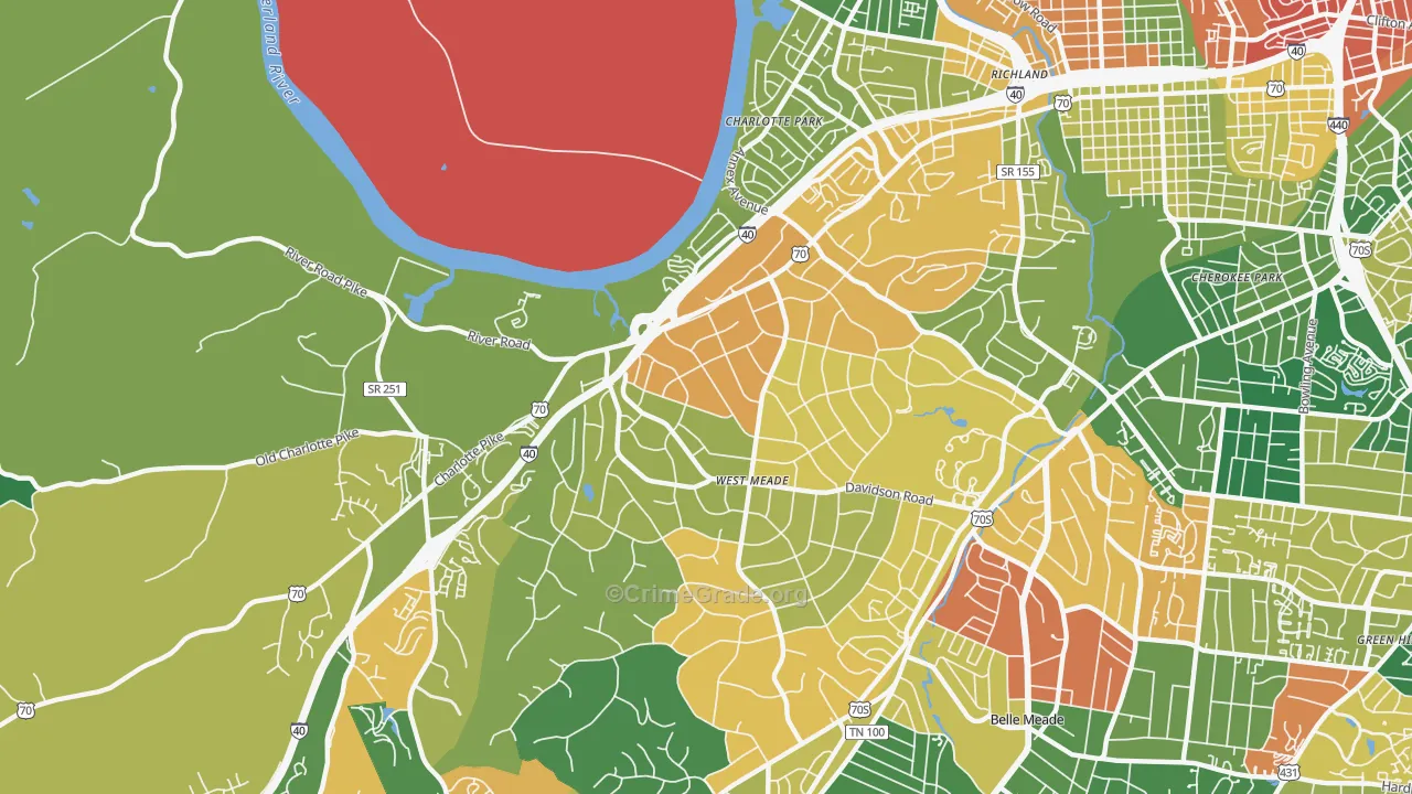 Hillwood Estates, Nashville, TN Map of Vandalism Rates