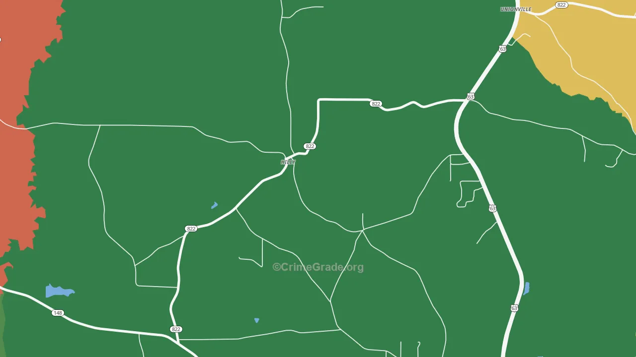 Hilly, LA Map of Vandalism Rates