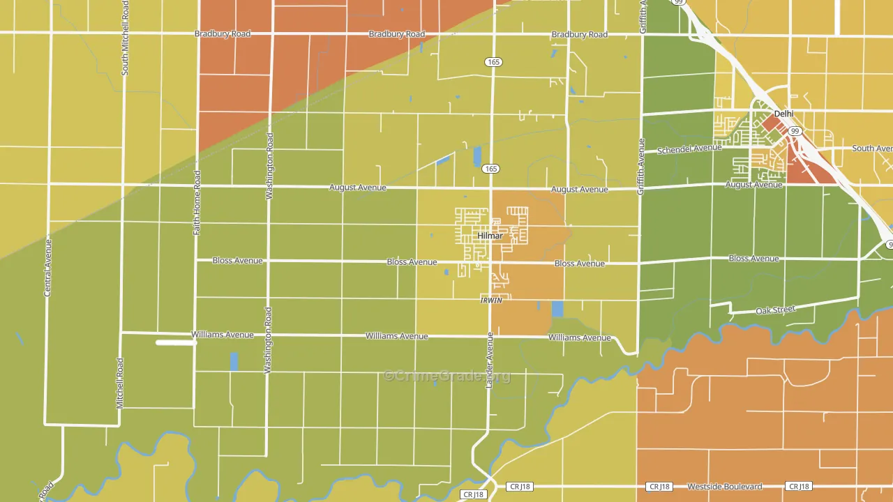 Hilmar, CA Map of Vandalism Rates