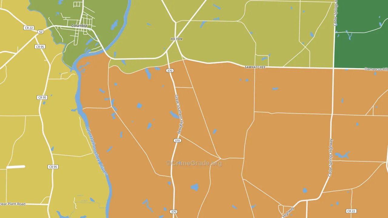 Hilton, GA Map of Vandalism Rates