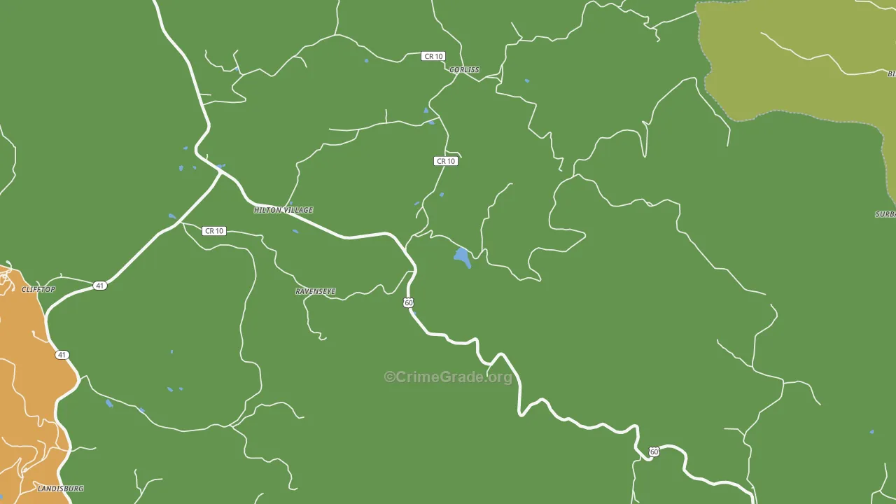 Hilton Village, WV Map of Vandalism Rates
