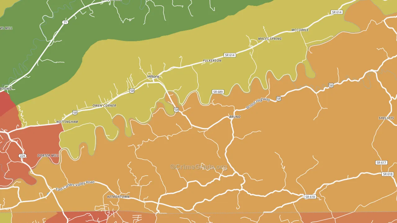 Hiltons, VA Map of Vandalism Rates