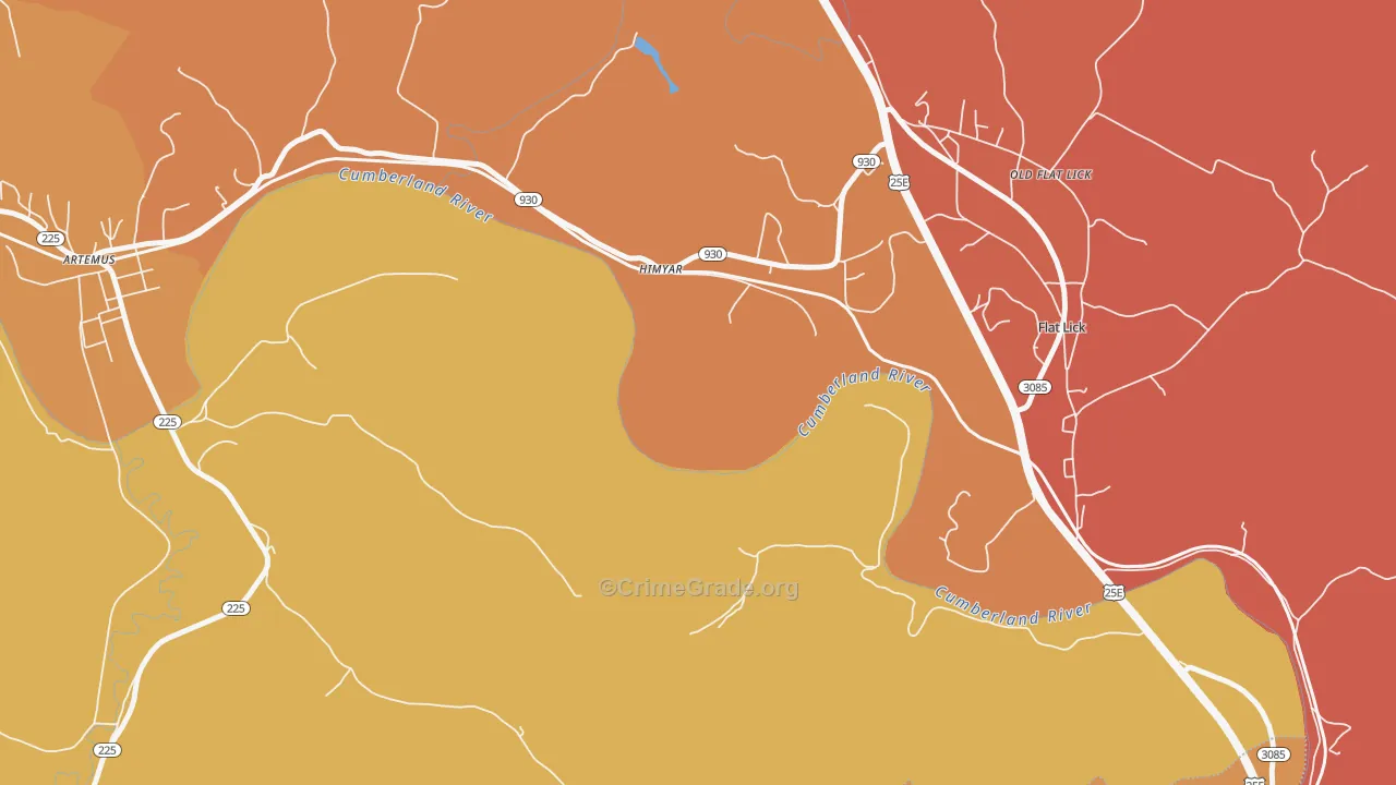Himyar, KY Map of Vandalism Rates
