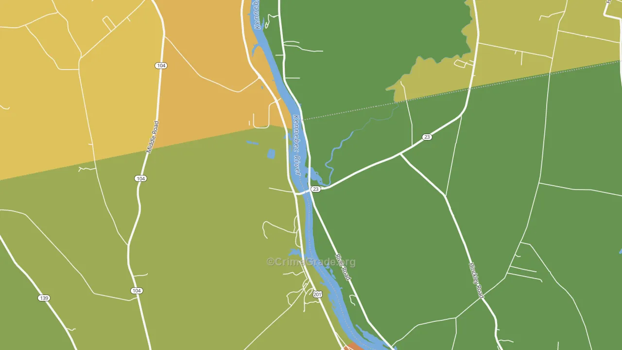 Hinckley, ME Map of Vandalism Rates