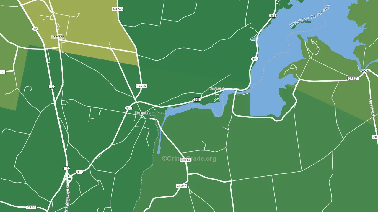Hinckley, NY Map of Vandalism Rates