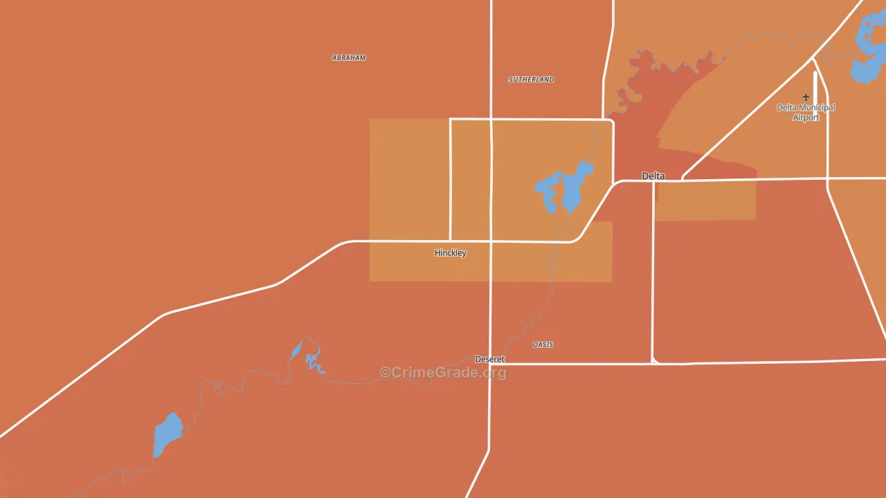 Hinckley, UT Map of Vandalism Rates