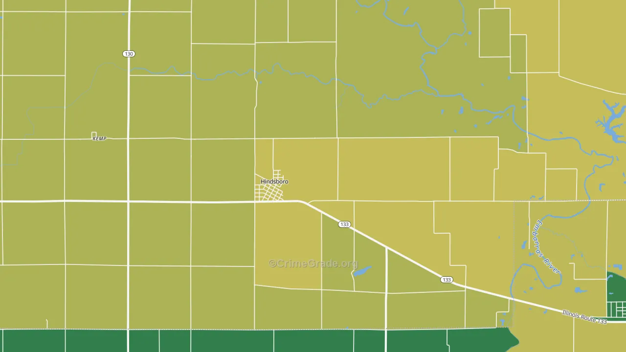Hindsboro, IL Map of Vandalism Rates
